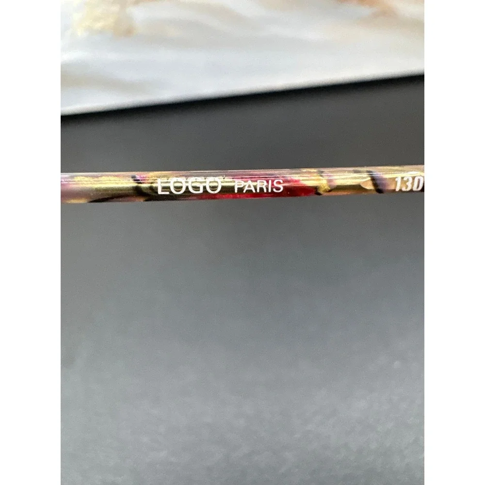 Logo Paris Vintage Eyeglass Frames Gold Oval Multi Color France